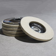 Filzpolierscheibe für Winkelschleifer - Voll-Ø 125 mm x 22,2 mm
