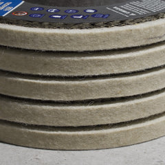 Filzpolierscheibe für Winkelschleifer - Voll-Ø 125 mm x 22,2 mm