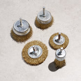 Messingdrahtbürsten-Set für Bohrmaschinen - 5 Stück