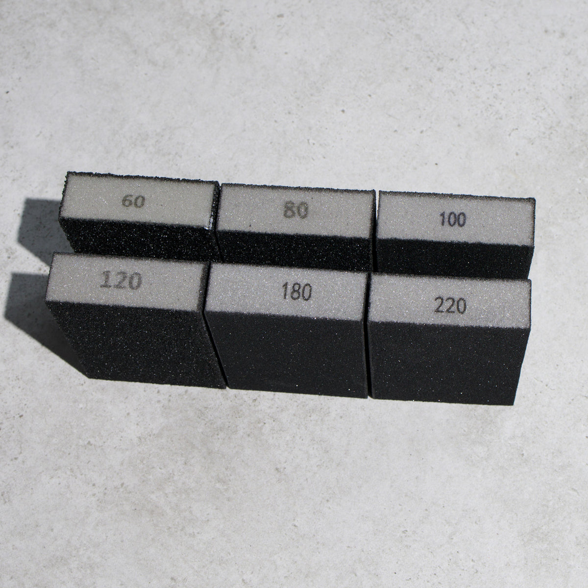 Schleifschwamm-Set 100x70x25 mm - P60 - P220 - 6 Stück